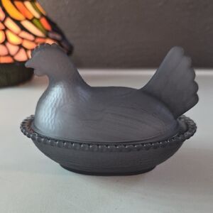 Hen On A Nest, Grey, Covered Dish Decorative Home Accent